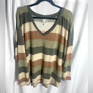 True Self Women's Size 3XL Casual Long Sleeve V-Neck NWT